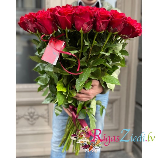 51 long, red premium rose