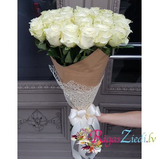 White rose (60 cm) bouquet