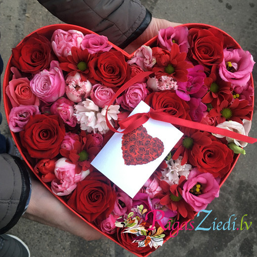 Flower box in the shape of a heart