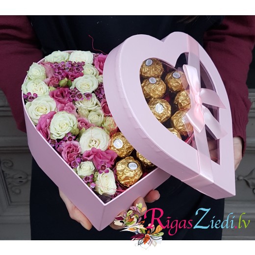 Flowers and Ferrero rocher candy 