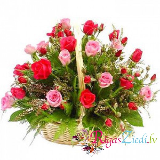 Colorful rose basket