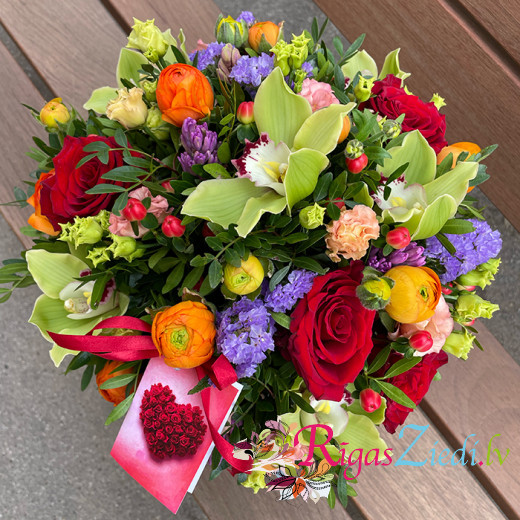 Flower box in bright colors