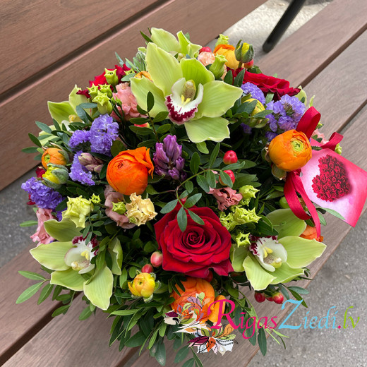 Flower box in bright colors