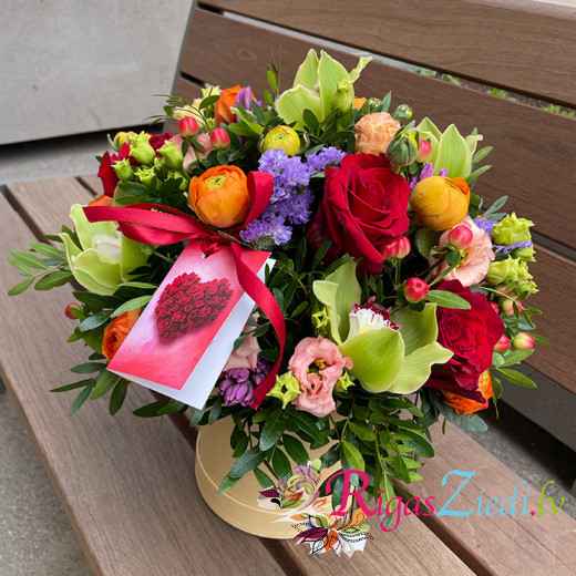 Flower box in bright colors