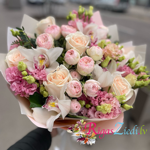 Bouquet of flowers in pastel colors Tenderness