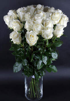 White Rose Bouquet Premium 70 cm