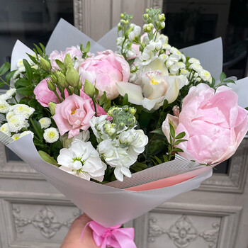 A bouquet of peonies and summer flowers