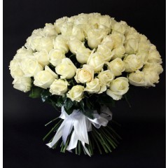 ​101 белая роза 70 cm