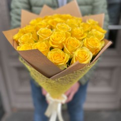 Dzeltenu rožu pušķis 50 cm
