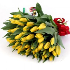 Yellow tulips bouquet