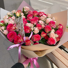 A bouquet of spray roses